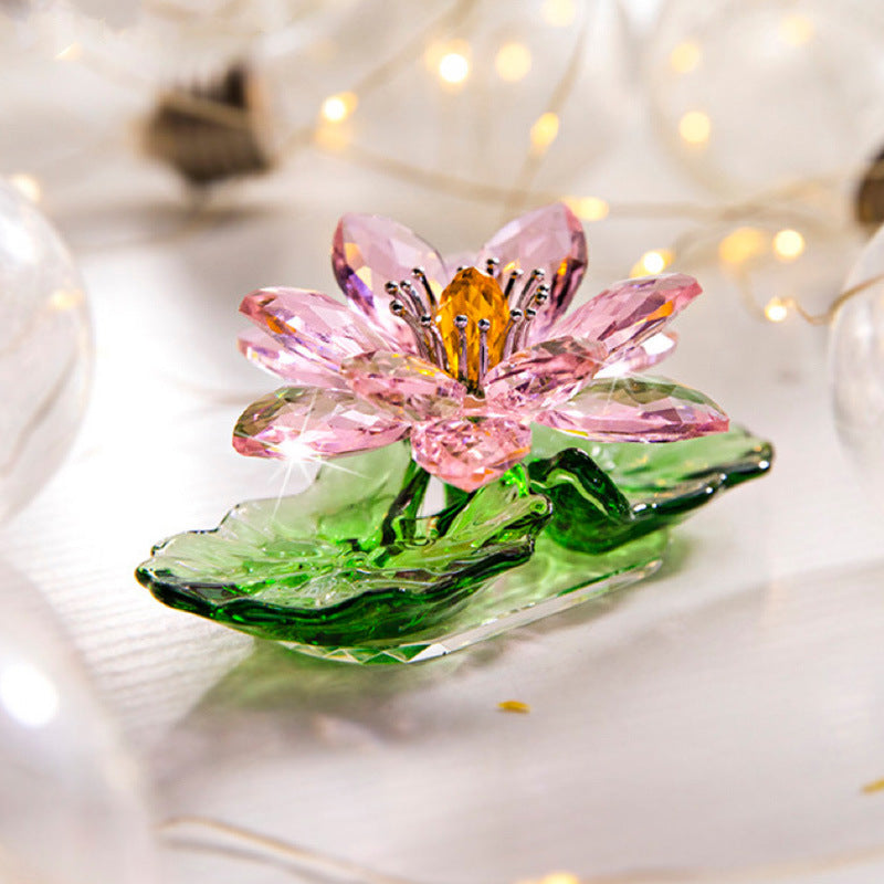 Crystal Lotus Flower Decor