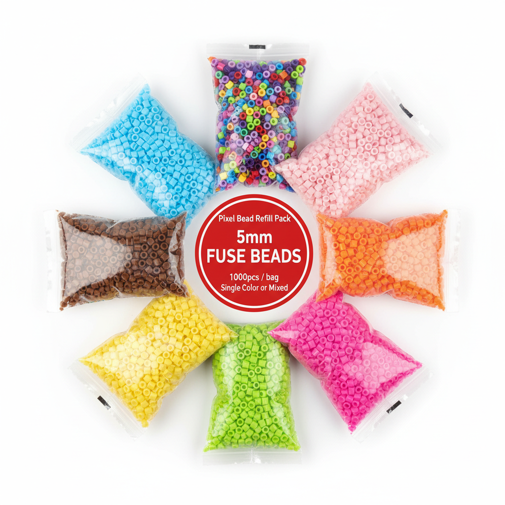 7300pcs Fuse Beads Kit – 24 Colors + 2 FREE Refill Packs