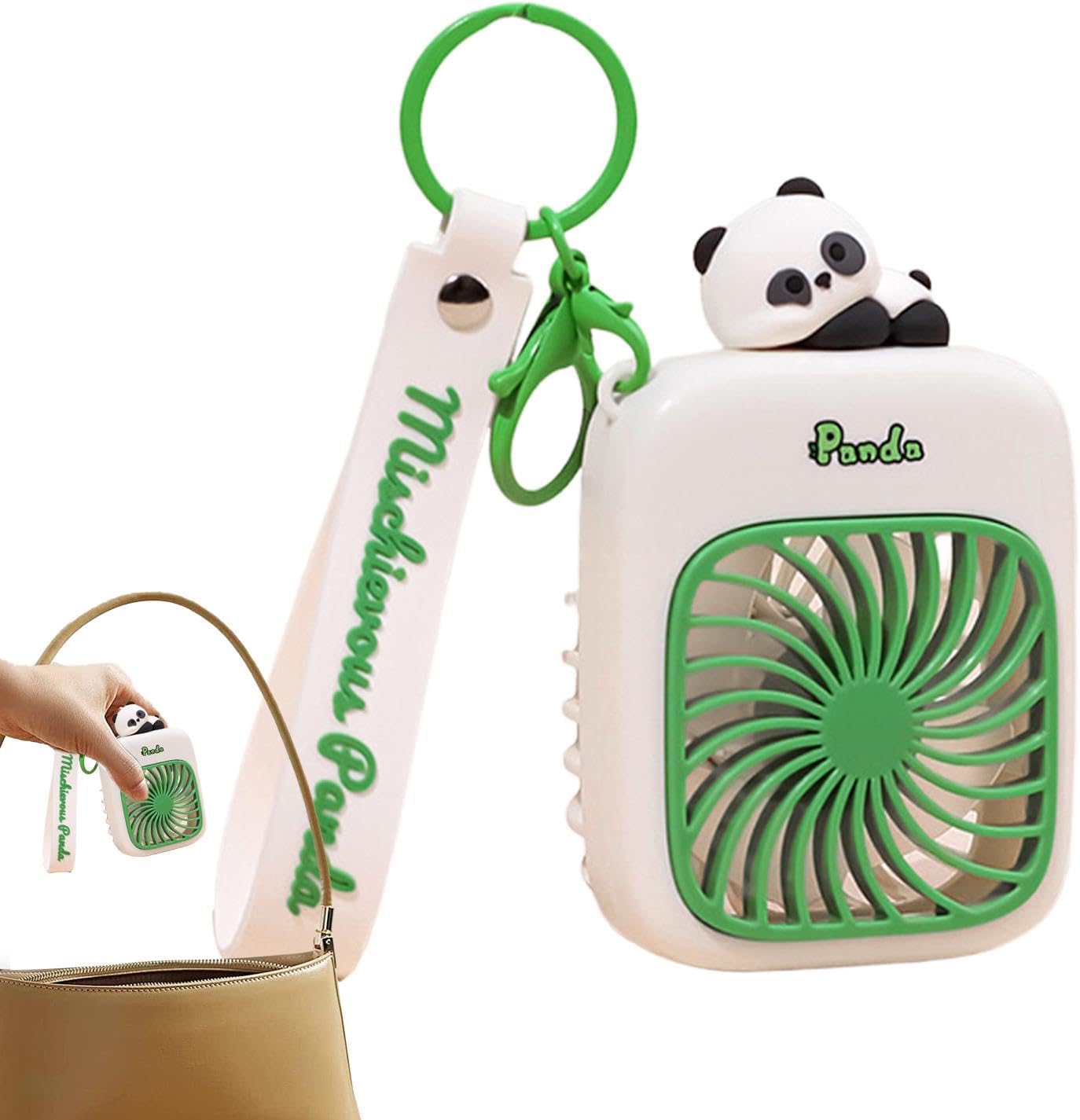 Panda Design Handheld Small Fan Keychain