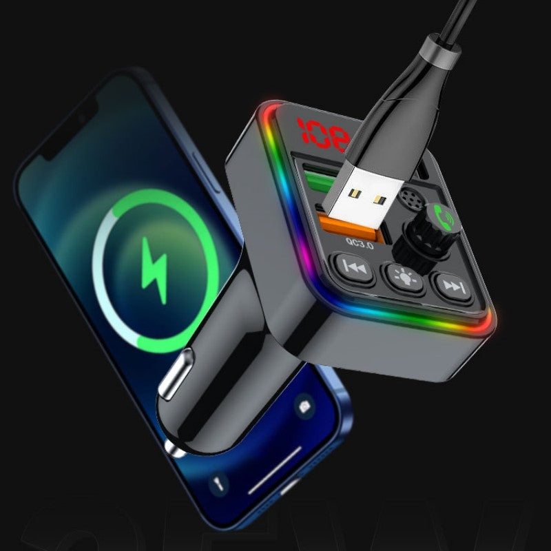 PD 25W QC3.0 Car Charger LED Light FM Transmitter