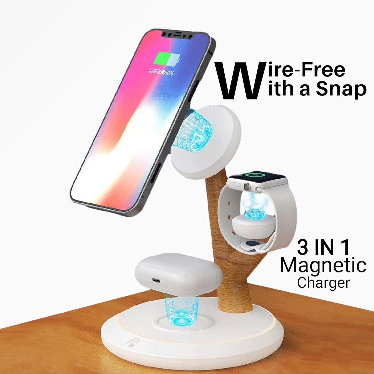 Tree Branch 15W Magnetic Wireless Charger 3 in 1 Station