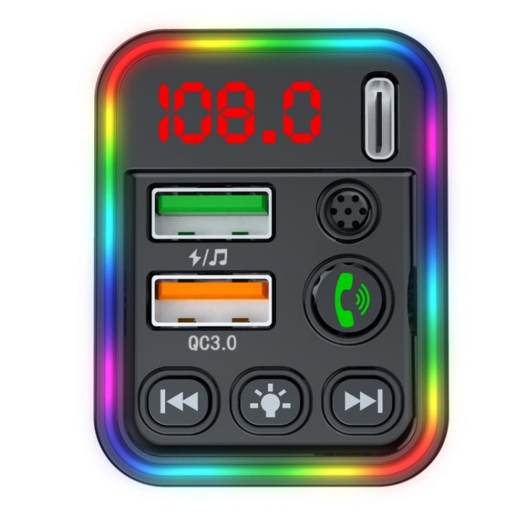 PD 25W QC3.0 Car Charger LED Light FM Transmitter