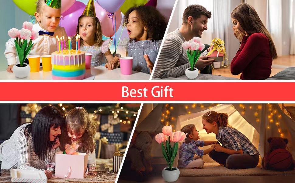 Artificial Flower Tulip Table Lamp