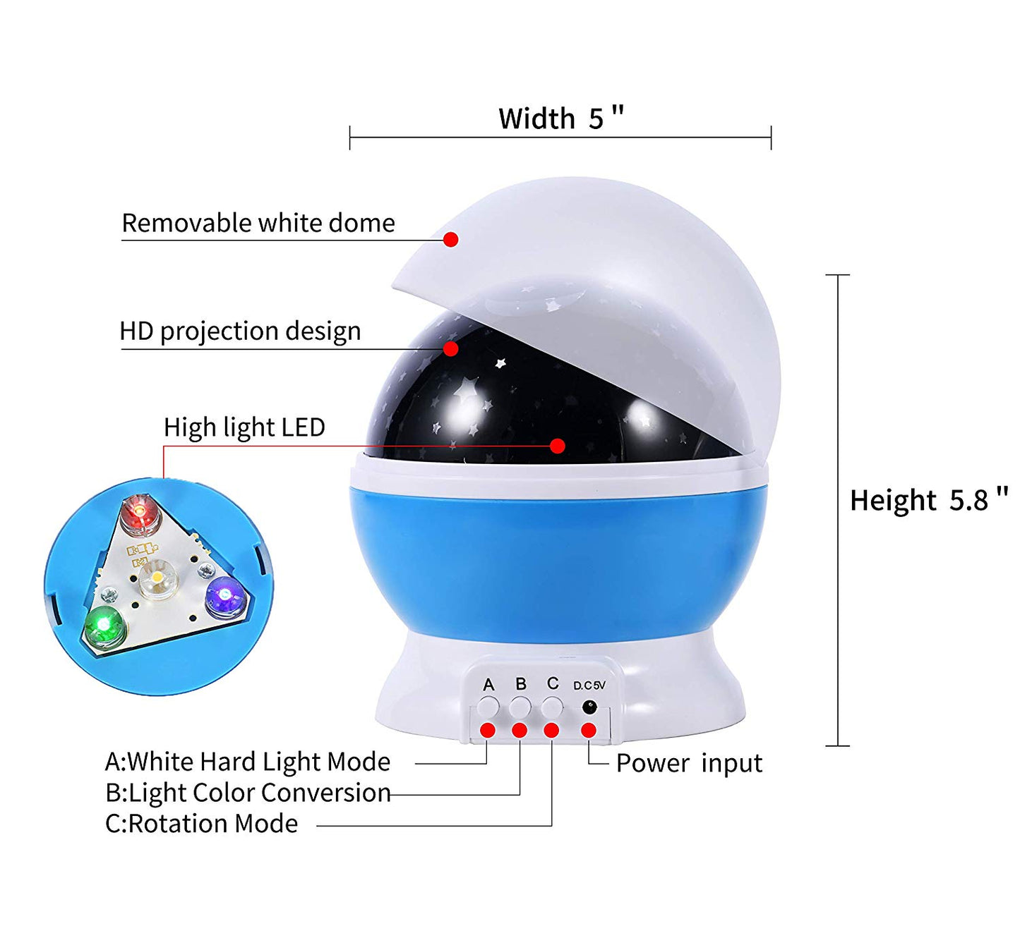 Night Light Moon Star Projector