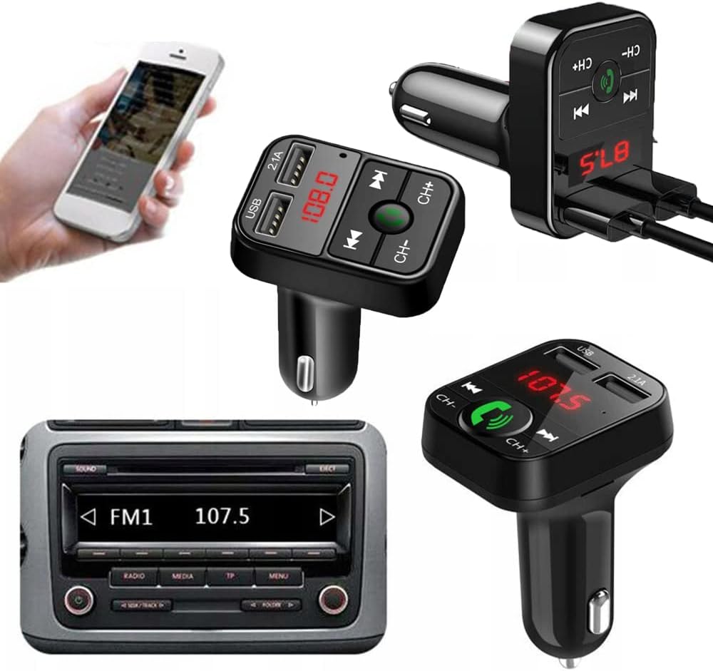 Bluetooth 5.0 Car Charger Dual Ports Fast Charge