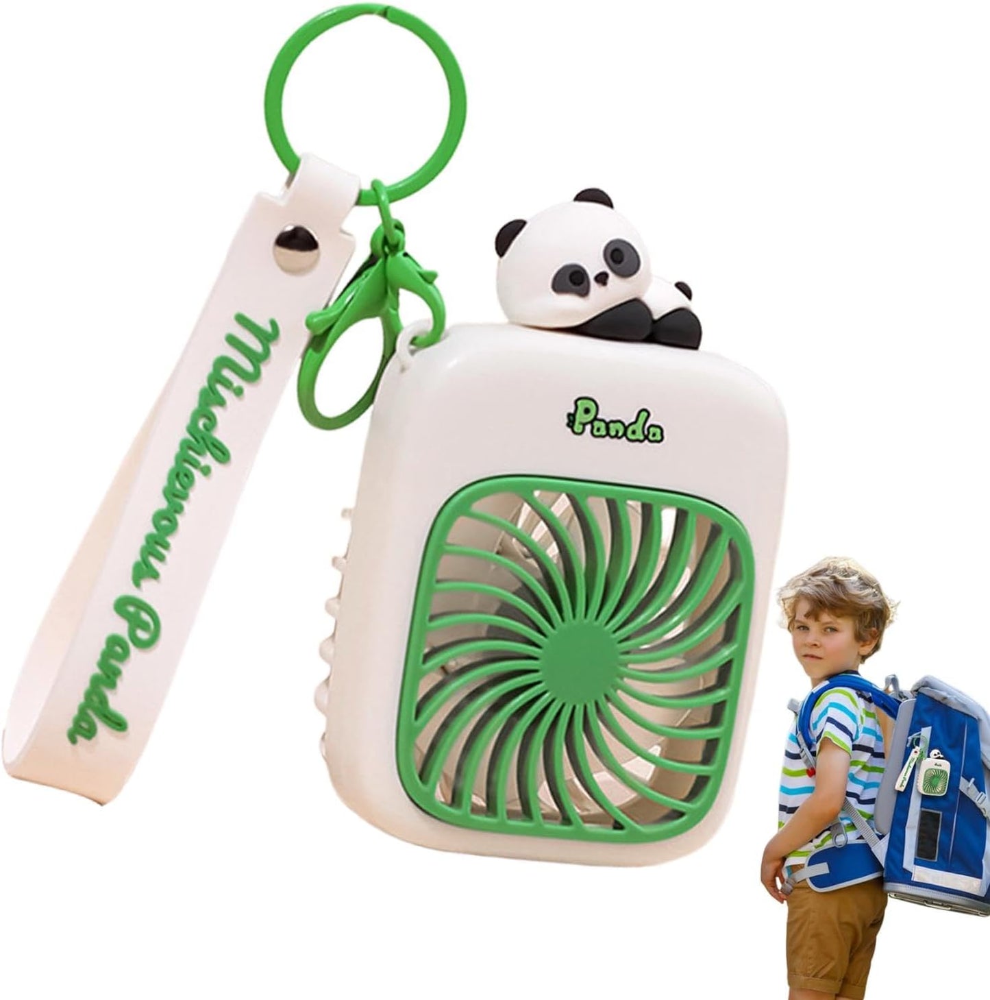 Panda Design Handheld Small Fan Keychain