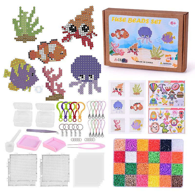 Ocean Theme Pixel Art Kit – 2.6mm Mini Fuse Beads | 10,000pcs 24 Colors