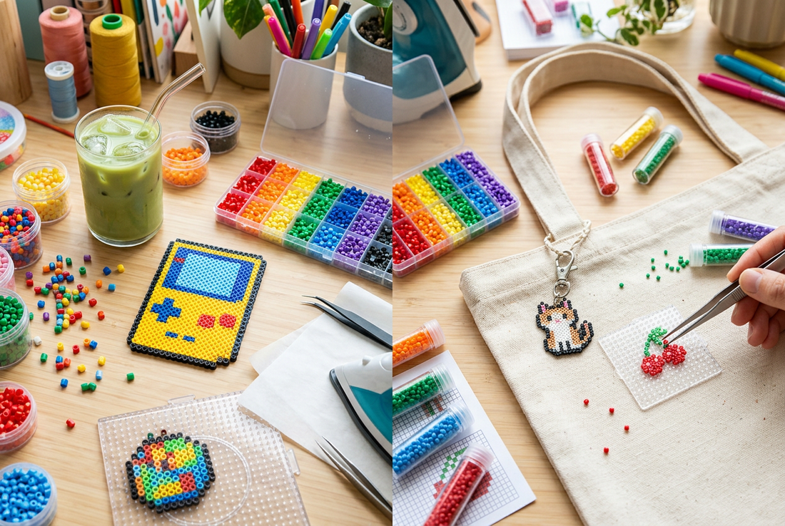Creative comparison of 5mm retro gaming coaster and 2.6mm mini pixel cat bag charm