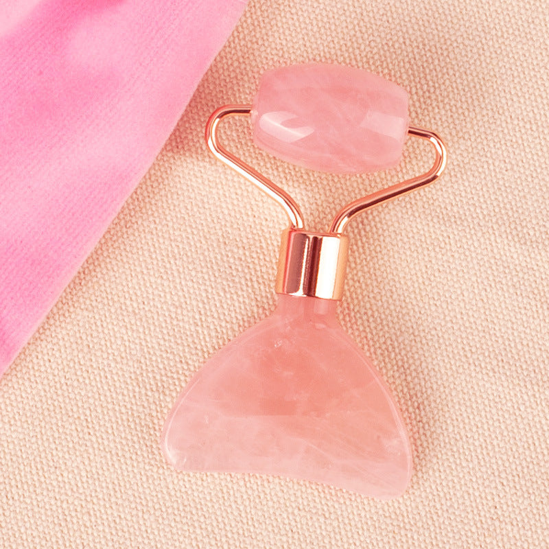 Guasha Rose Quartz Roller for Beauty Care