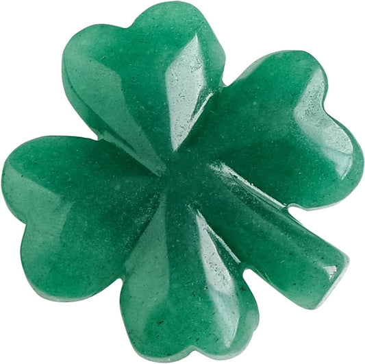 Natural Crystal Aventurine Four Leaf Clover Sculpture