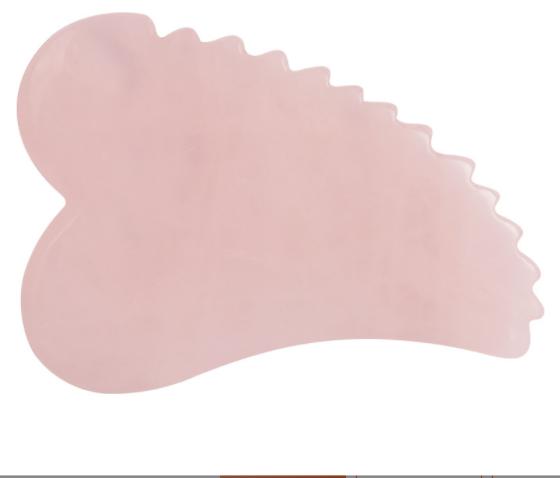 Guasha Comb Edge Rose Quartz tool for SPA Massage