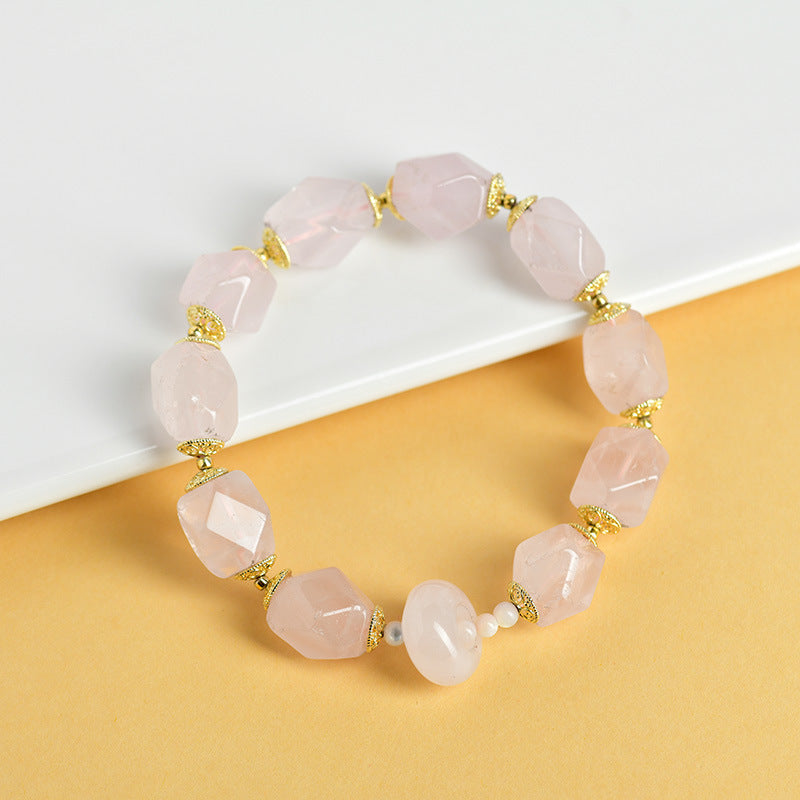 Rose Quartz Bracelet Natural Big-Size Beads