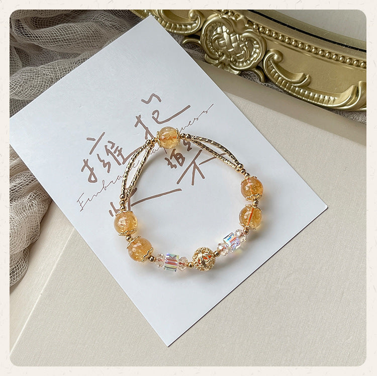 Citrine Bracelet with Austrian Crystal