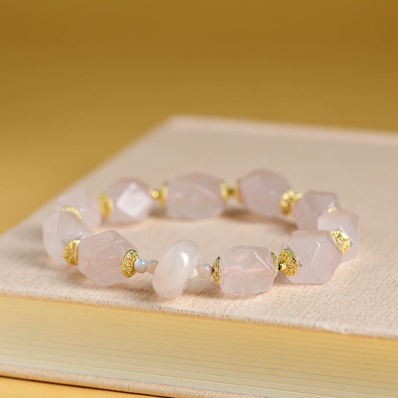 Rose Quartz Bracelet Natural Big-Size Beads