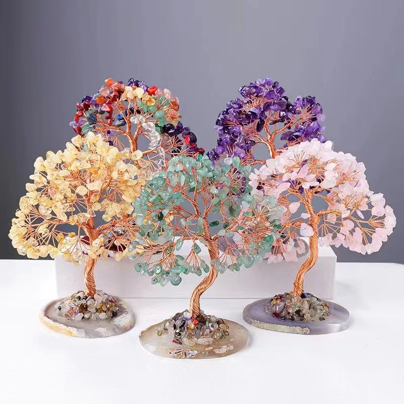 Colorful Fengshui Tree of Life wtih Agate base