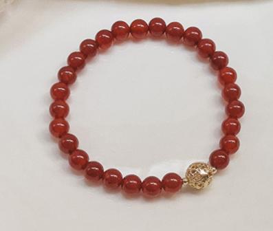 Red Agate Bracelet 6mm bead Natural Healing Stone