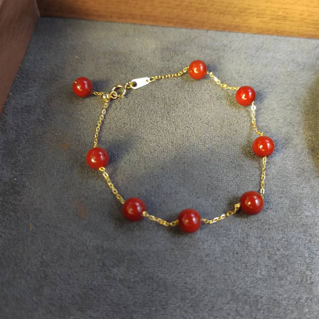 Red Agate Bracelet Silver