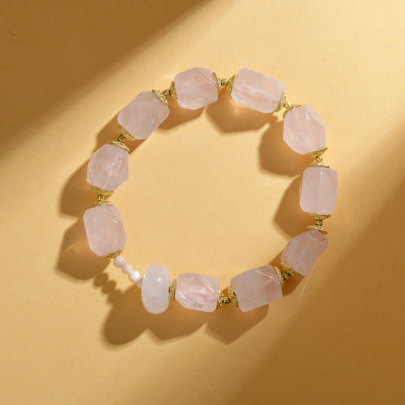 Rose Quartz Bracelet Natural Big-Size Beads