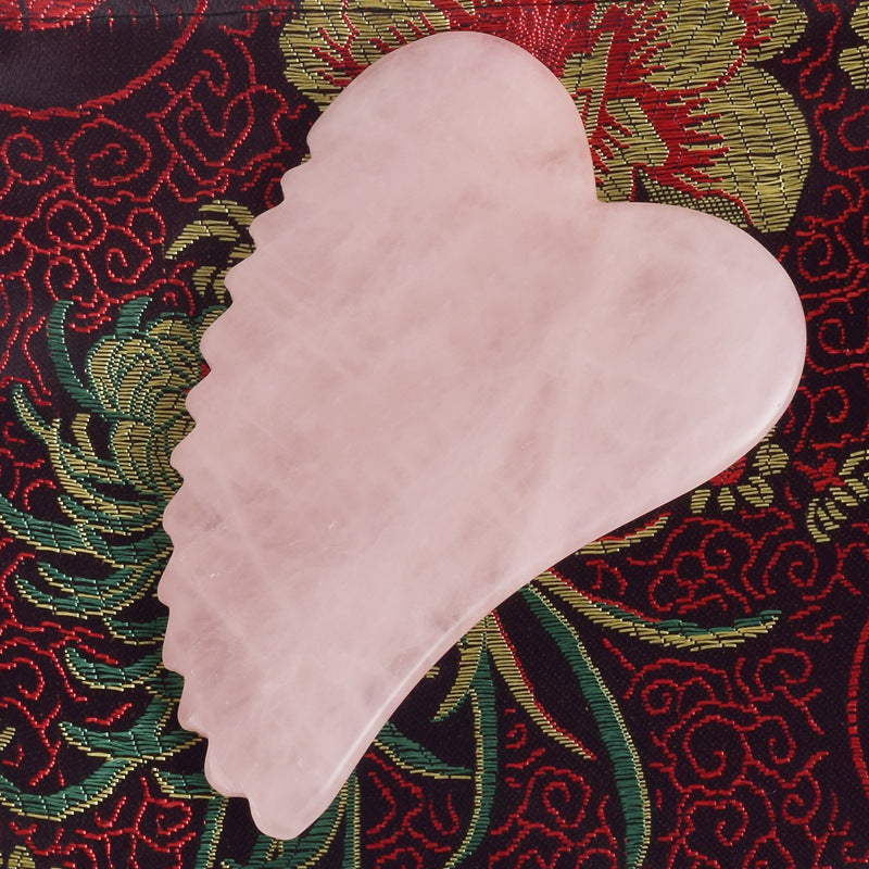 Guasha Comb Edge Rose Quartz tool for SPA Massage