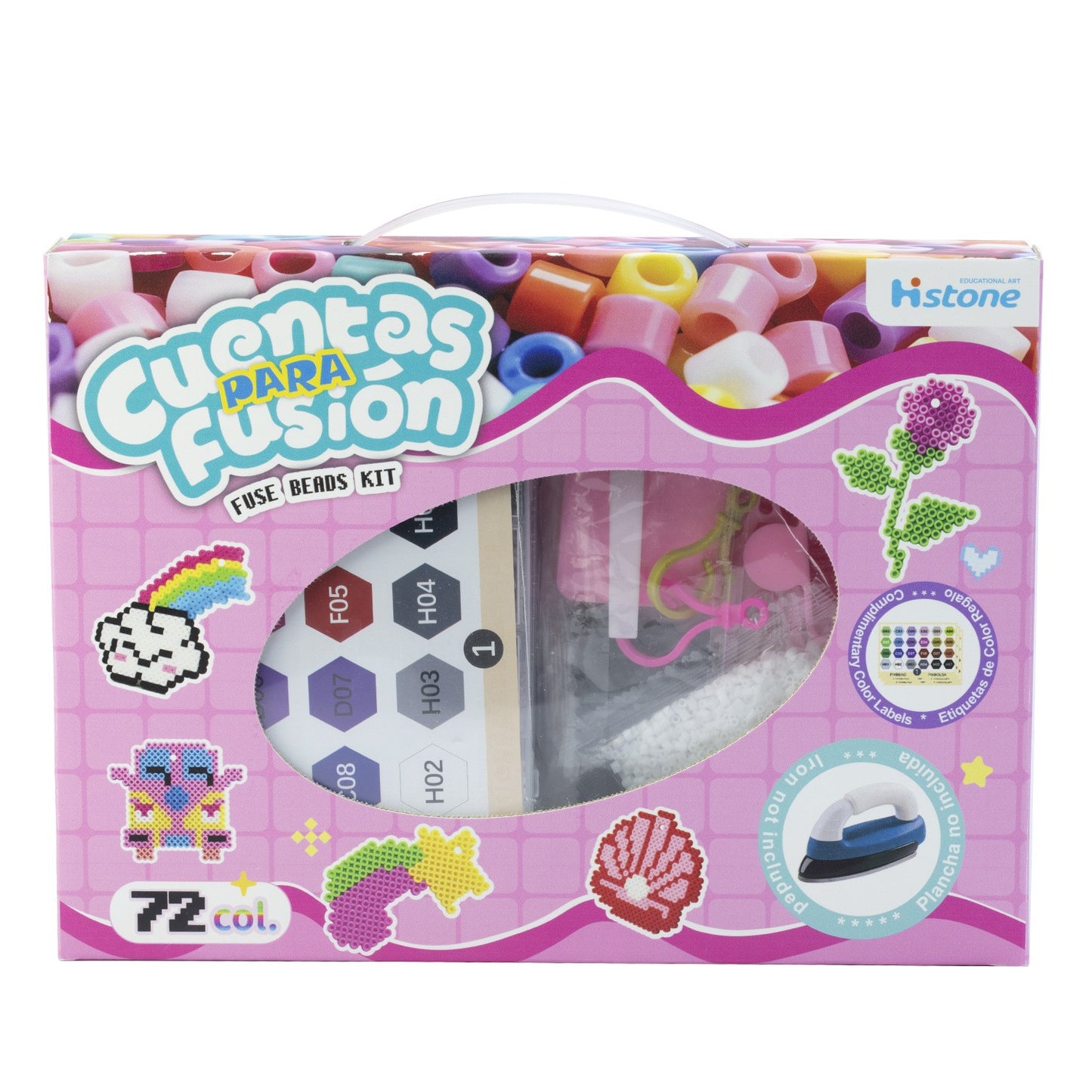 Complete 72-Color 2.6mm Fuse Bead Kit – 76,000pcs with Tools & Accessories + FREE Surprise Coaster Kit