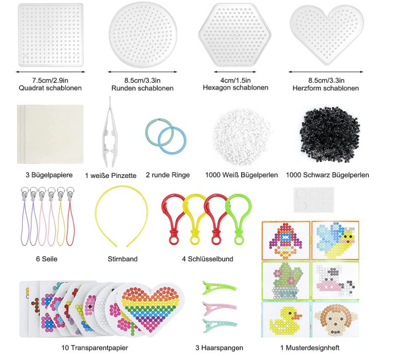 6,300pcs Fuse Beads Kit – 24 Colors + 2 FREE Refill Pack