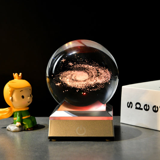 Wonderful Galaxy Crystal Ball 3D Globe with LED Touch Base