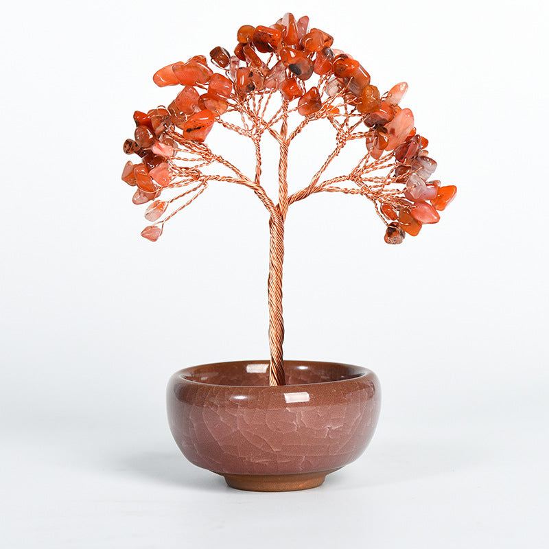 Bonsai Tree of Life Crystal Rose Quartz