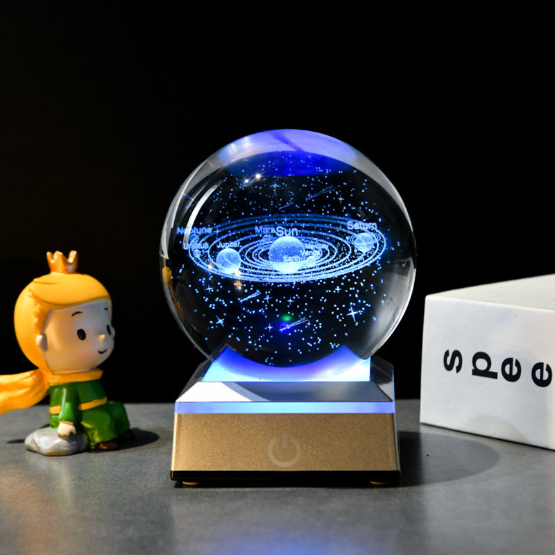 Wonderful Galaxy Crystal Ball 3D Globe with LED Touch Base