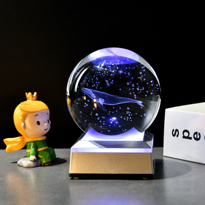 Wonderful Galaxy Crystal Ball 3D Globe with LED Touch Base