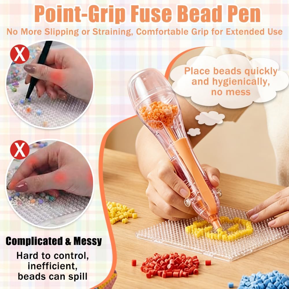 Slide & Place Fuse Bead Pen – Creative Design | One-Click Tool for 2.6mm Mini Beads
