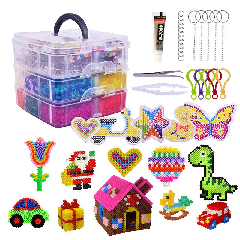 Craft Beads Bucket 3-Layer Design 11,000pcs 12 Colors Craft Kit