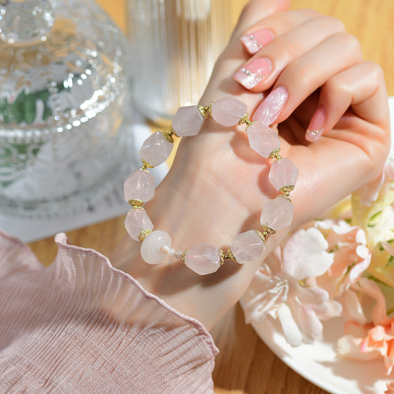 Rose Quartz Bracelet Natural Big-Size Beads