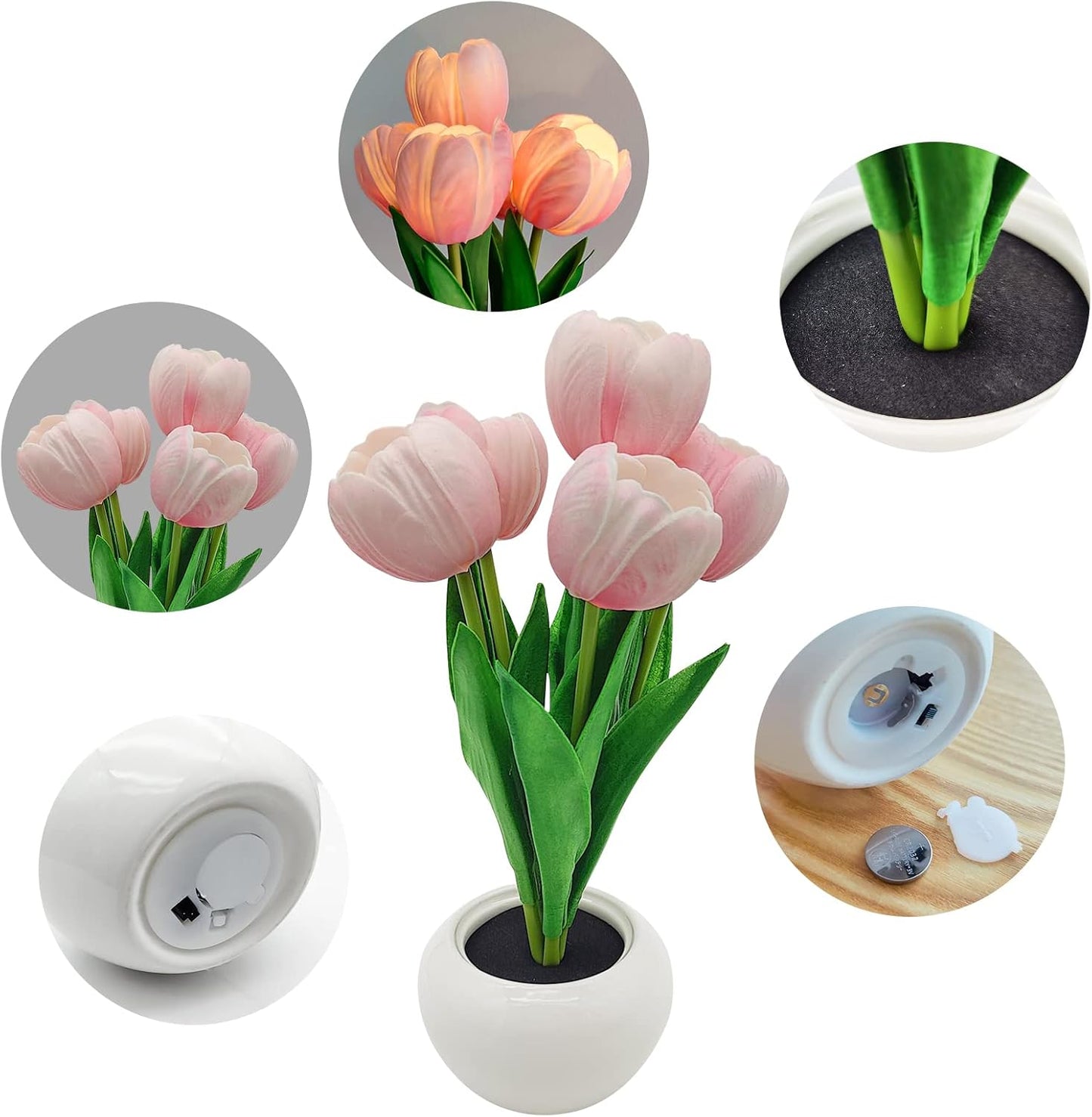 Artificial Flower Tulip Table Lamp