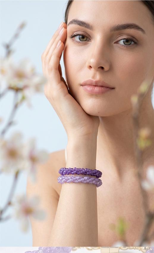 Natural Amethyst Bracelet – Magnetic Alloy Clasp | Crystal Healing Jewelry