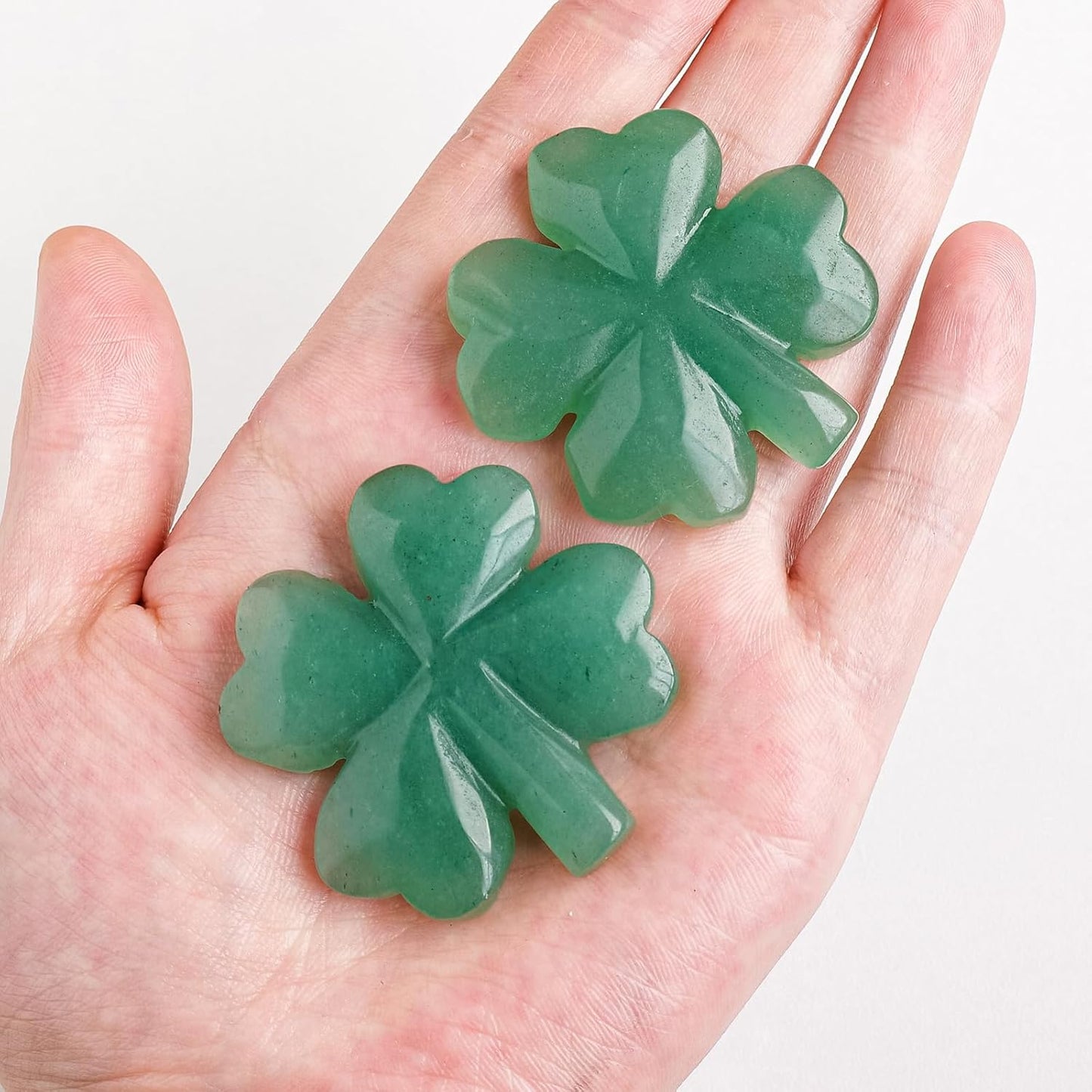 Natural Crystal Aventurine Four Leaf Clover Sculpture