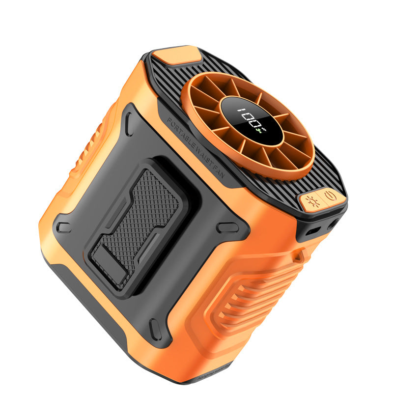 Portable Waist Fan 5000mAh – Wearable Neck & Belt Clip Fan with Digital Display