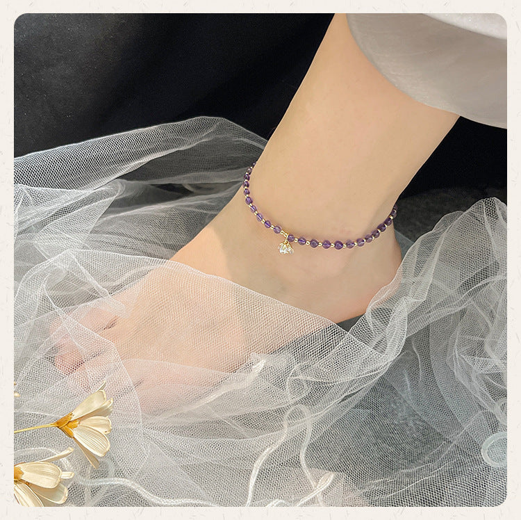 Crytal Amethyst Foot Anklet Bracelet