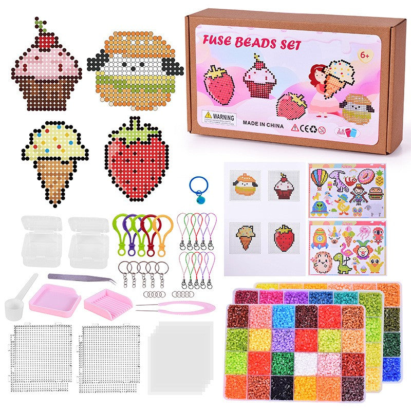 Cute Food Pixel Art Kit – 2.6mm Mini Fuse Beads for Teens & Adults
