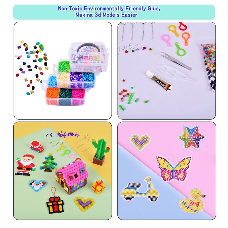 Craft Beads Bucket 3-Layer Design 11,000pcs 12 Colors Craft Kit