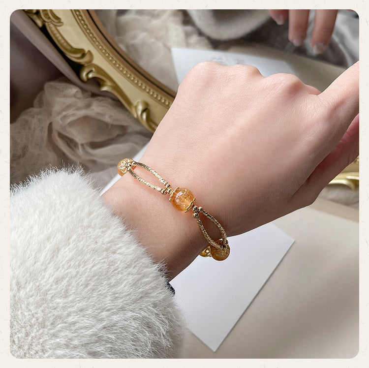 Citrine Bracelet with Austrian Crystal