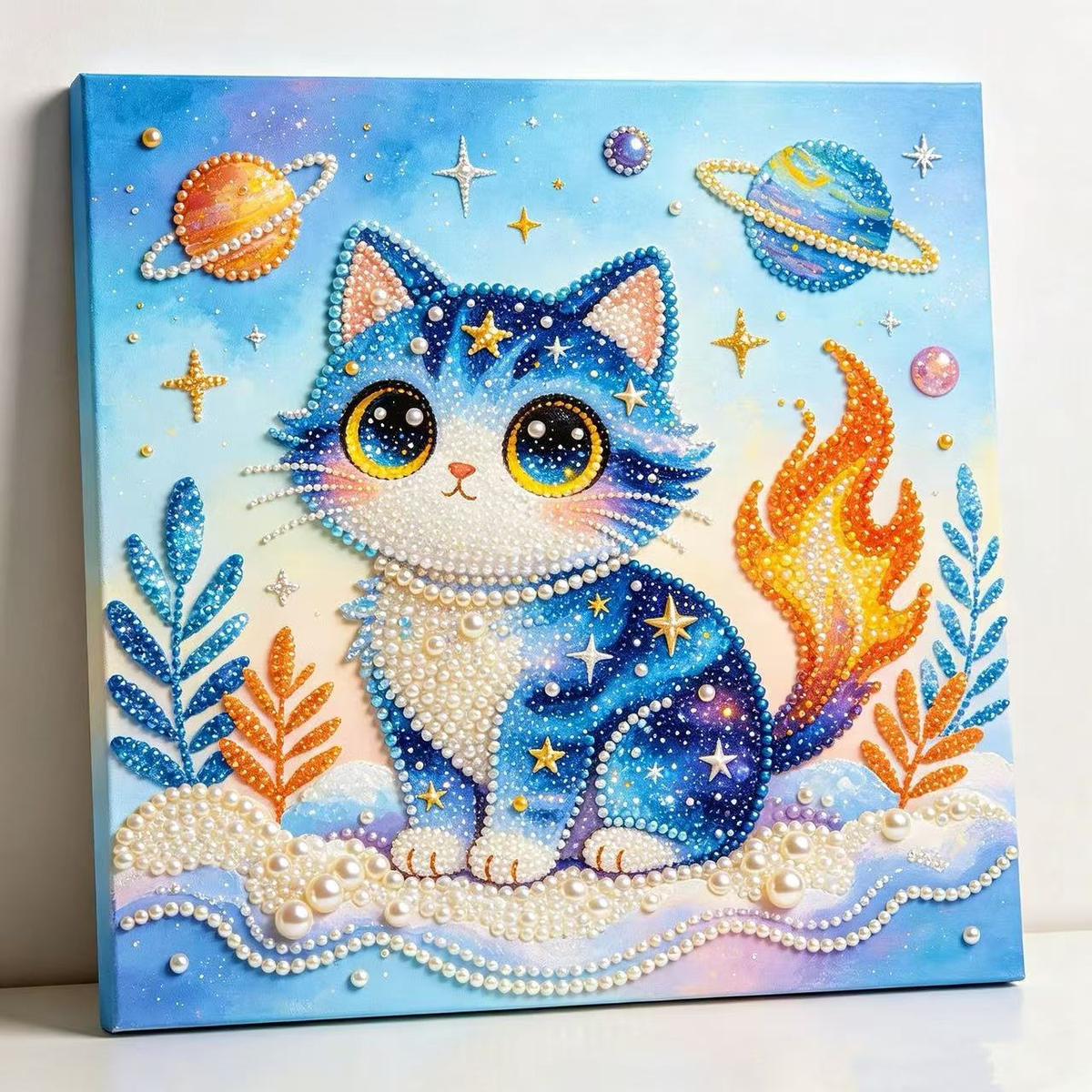 Galaxy Cat Framed Pearl Art