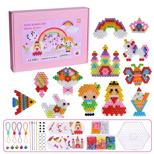 10mm XL Fuse Beads Set - Princess Rainbow kit contents