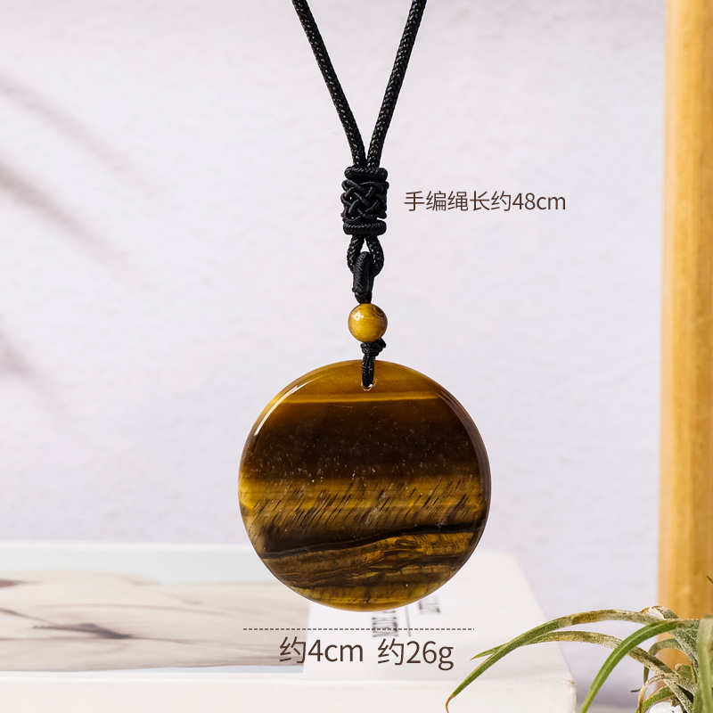 Natural Crystal Peace Pendant Set – Amethyst & Tiger Eye | 2-Piece Healing Necklace Gift Set