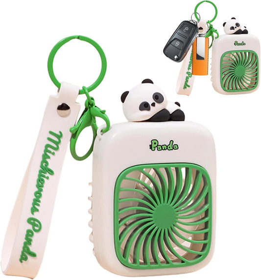 Panda Design Handheld Small Fan Keychain