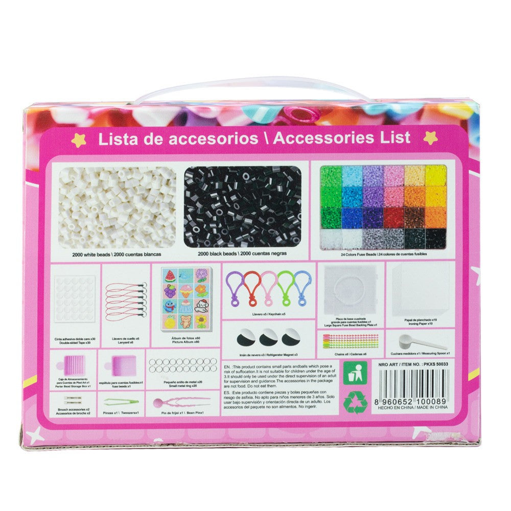 Mini Fuse Beads Starter Kit | 2.6mm, 24 Colors + 16,000 Beads | Complete DIY Pixel Art Set, Ages 3+