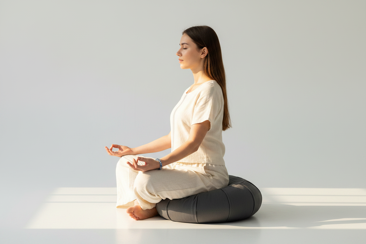 Calm & Create Kit – Blue Kyanite Bracelet & Crescent Meditation Cushion
