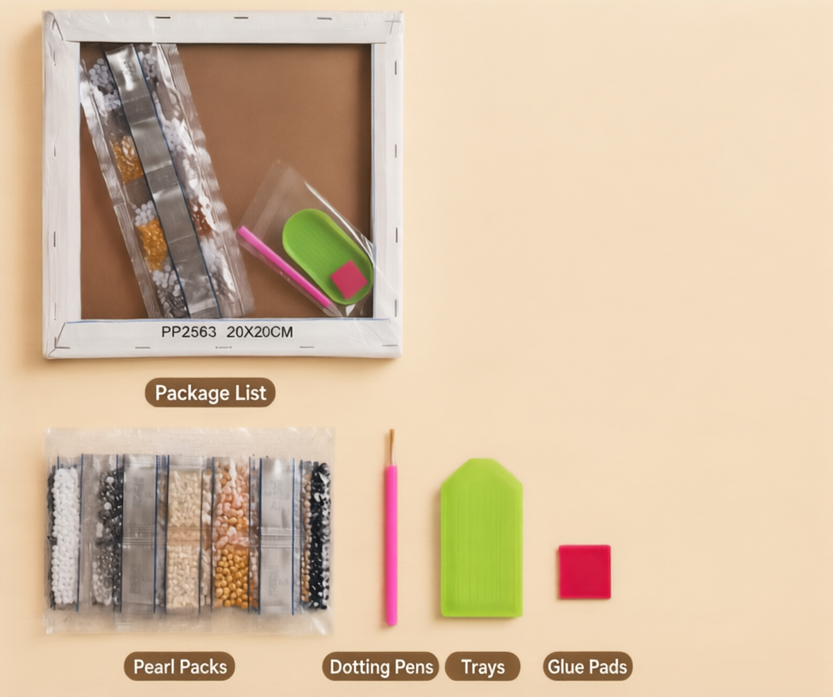 Framed Pearl Art DIY Kit (20x20cm)