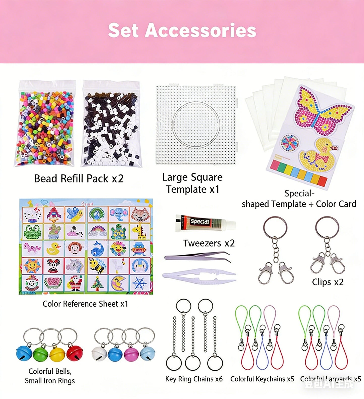 Craft Beads Bucket 3-Layer Design 11,000pcs 12 Colors Craft Kit
