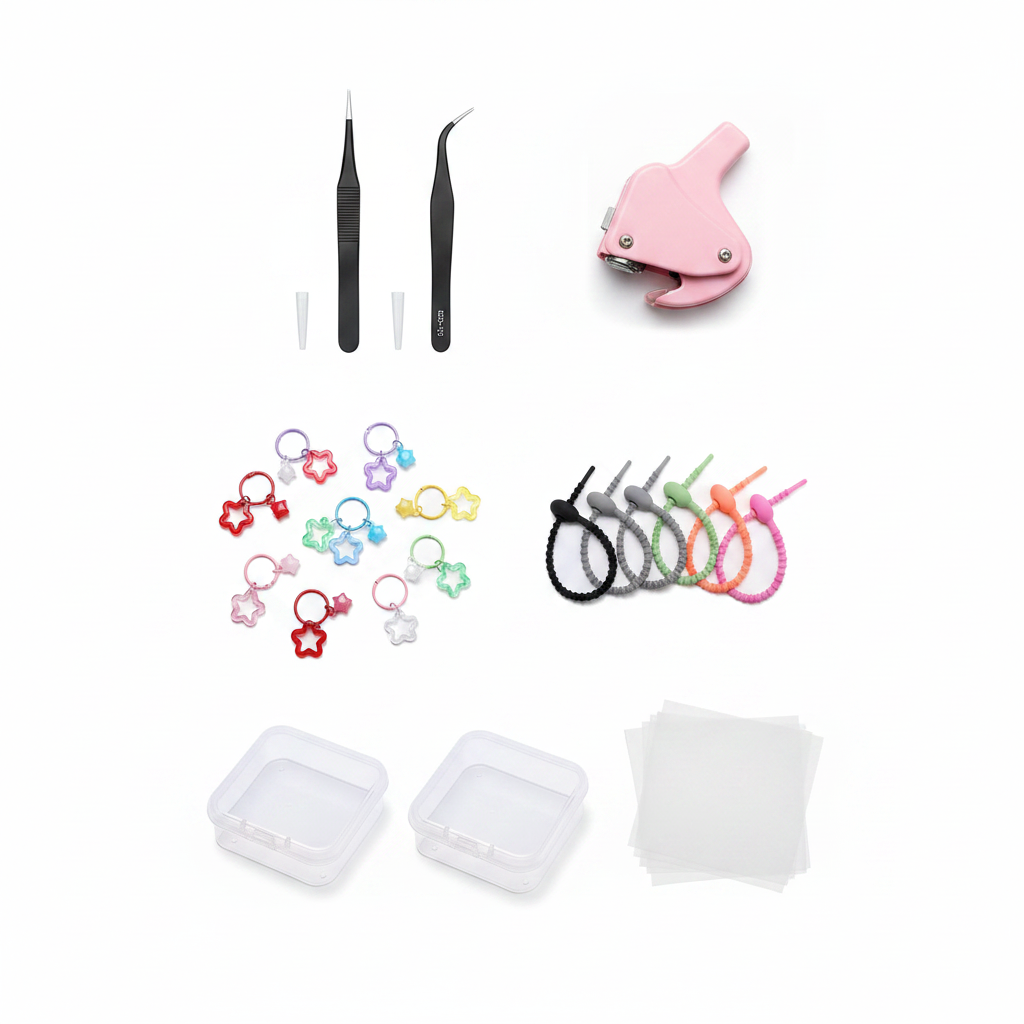 Pixel Art Fuse Bead Tool Kit 7 in 1 Pro Flat Lay