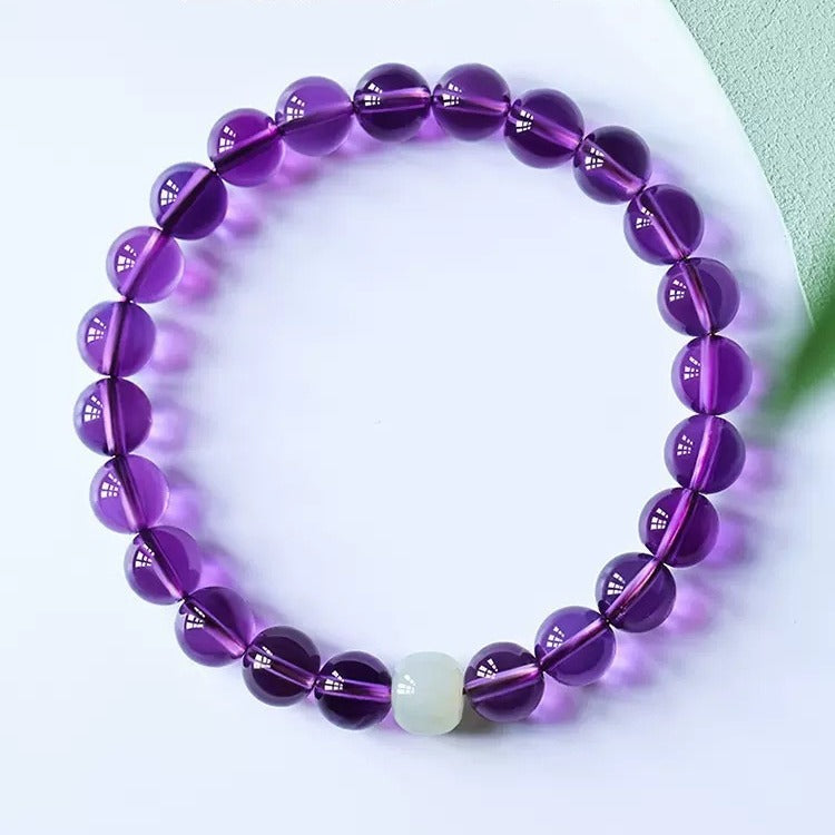 Crystal Amethyst Bracelet Hetian Jade